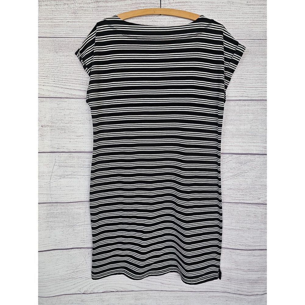 Hello Saturday Talbots Factory Striped Short Sleeve Dress Black & White Size MP - Picture 2 of 4